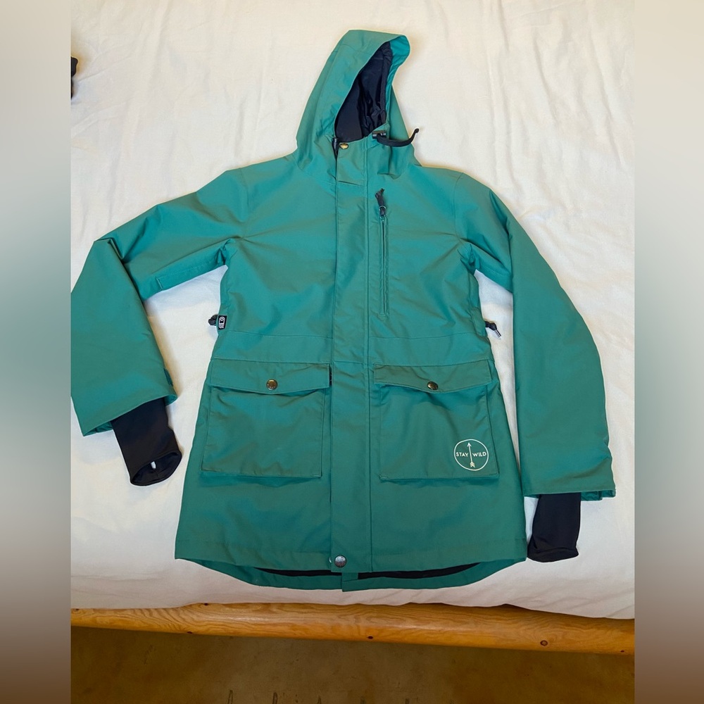 Airblaster Women's Stay Wild Winter Jacket in Surf Pine colour size XS